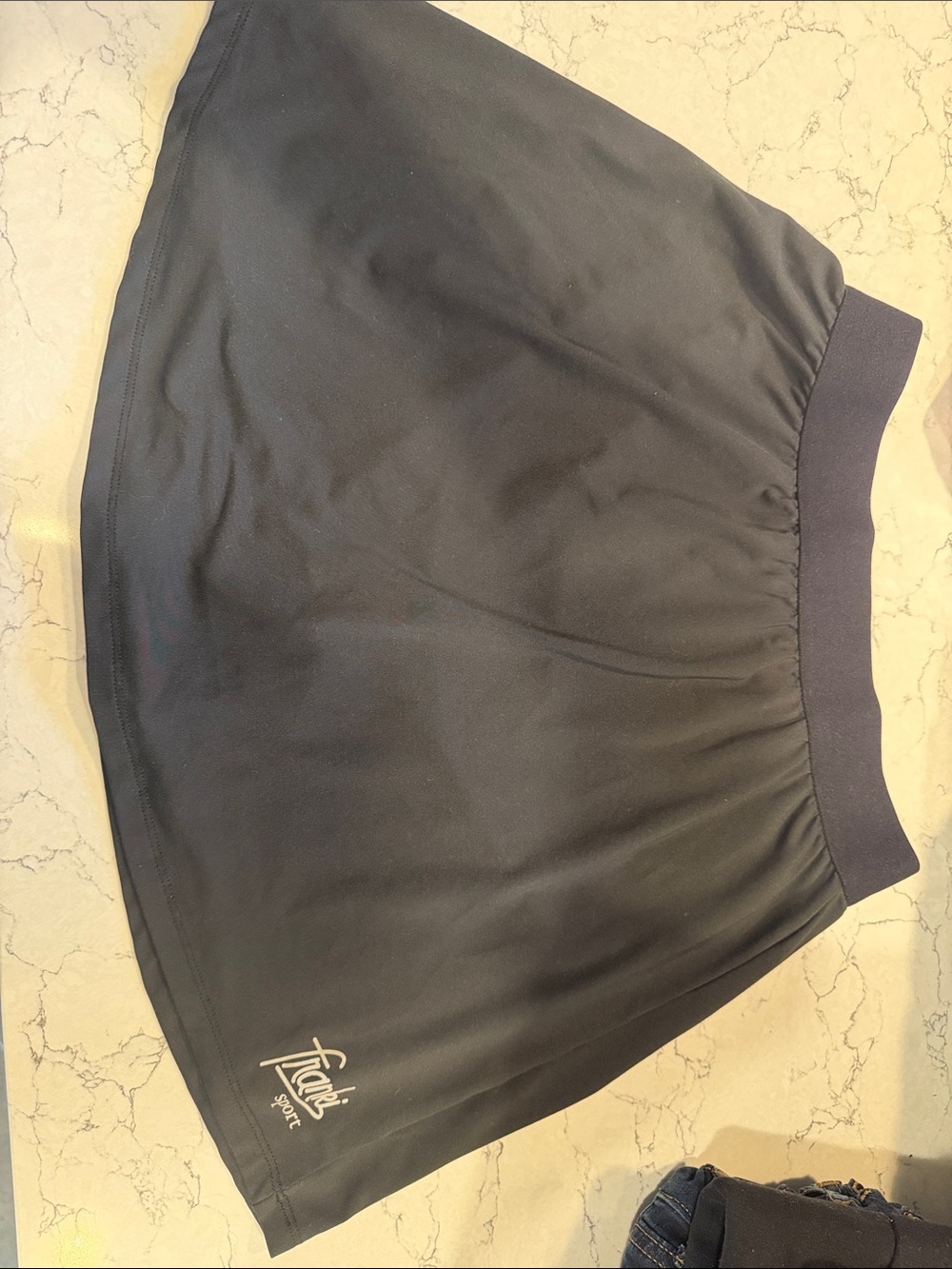 Francesca's Collections Black Sport Skort with Logo